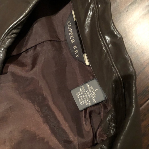 Copper Key dark chocolate brown leather jacket - Picture 4 of 4